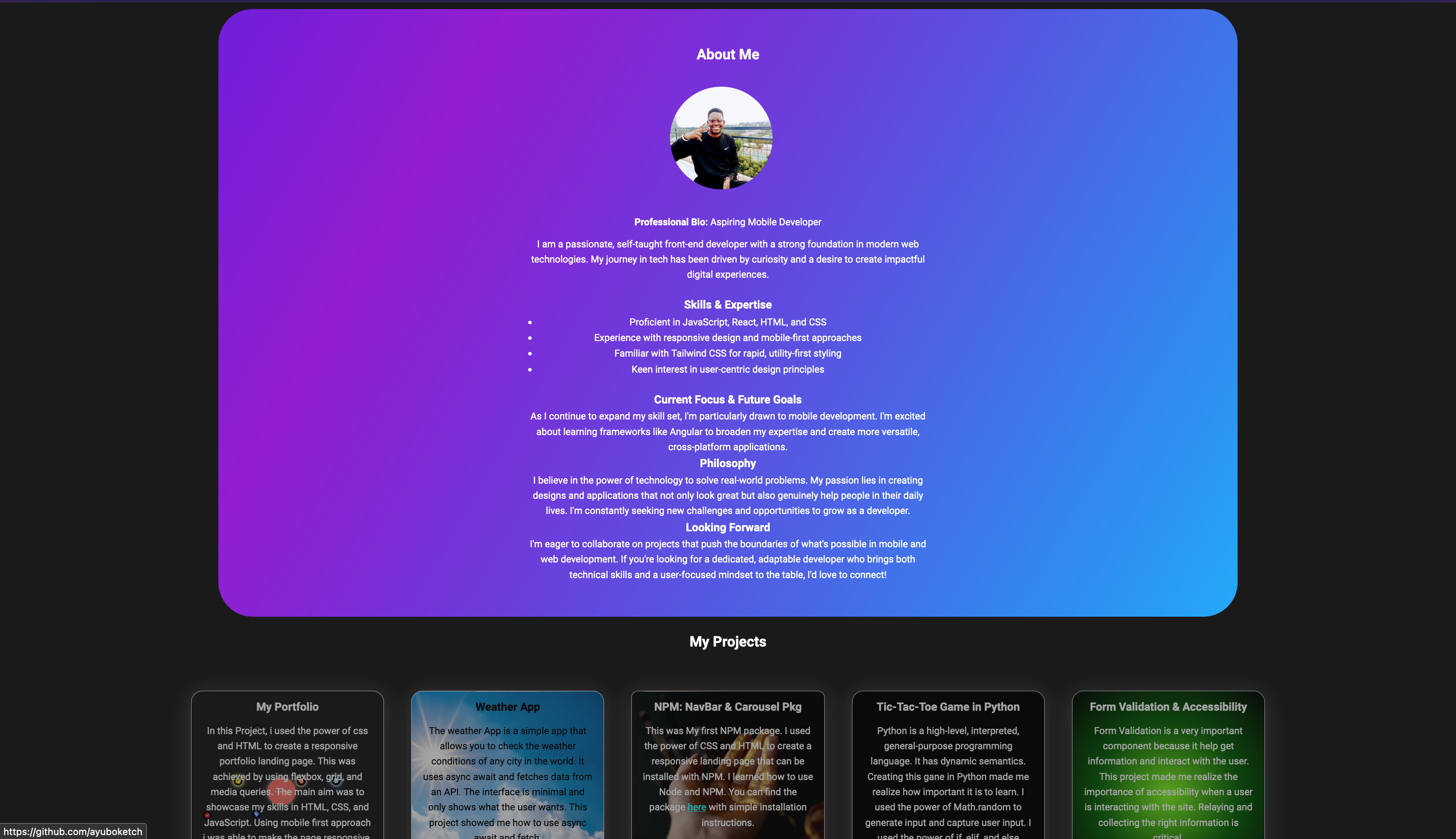 PortFolio Landing Page Project
